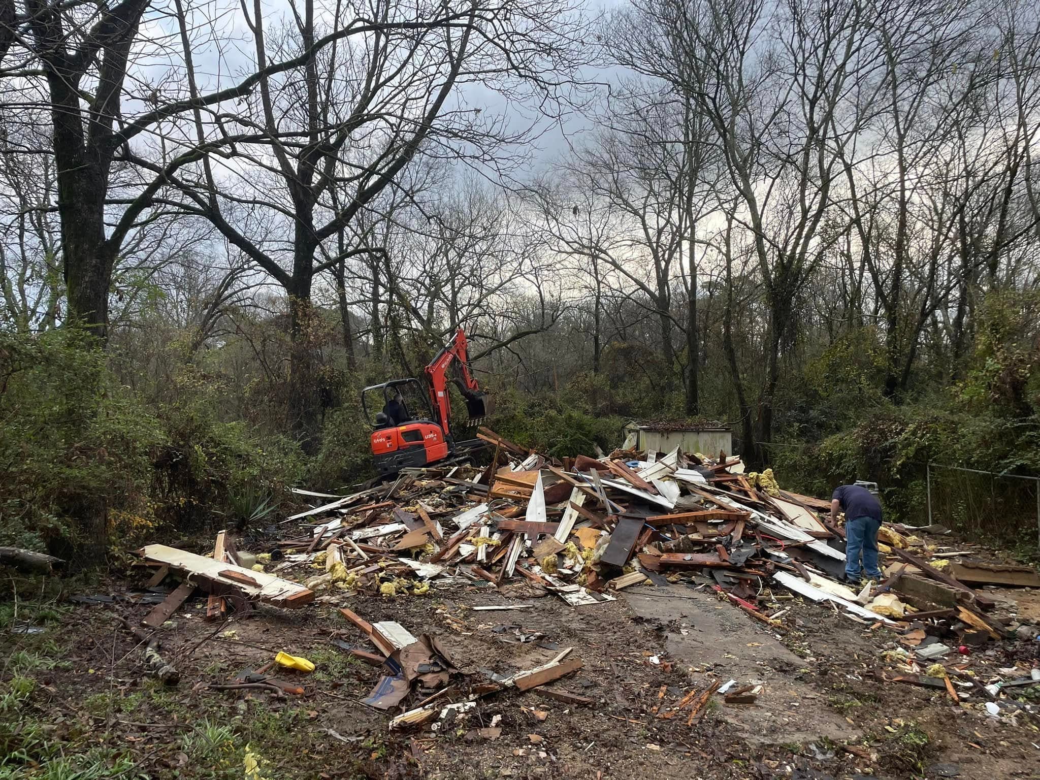 Outdoor cleanup and landscaping work